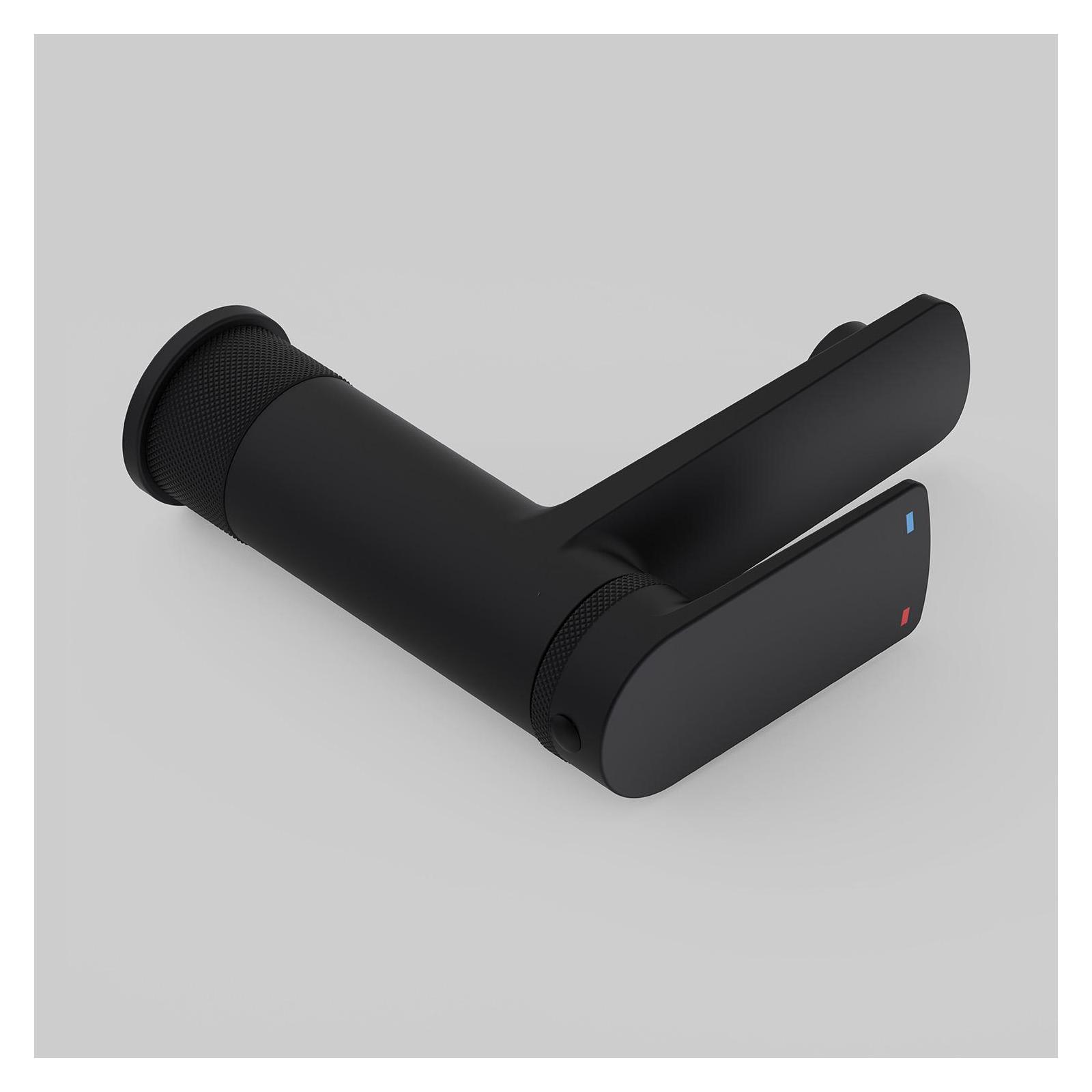 Robinet de salle de bain mitigeur bec bas noir H15,3cm