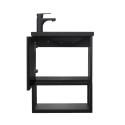 Ensemble meuble lave-mains Nova noir carbone + miroir