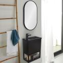 Ensemble meuble lave-mains Nova noir carbone + miroir