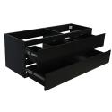Ensemble meuble double vasque noir carbone 120 cm + 2 vasques + 2 robinets