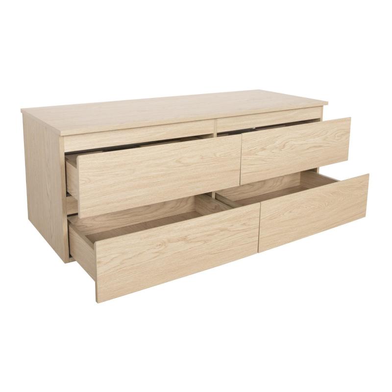 Ensemble meuble double vasque décor chêne 120 cm + 2 vasques