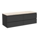 Meuble double vasque noir carbone 120 cm