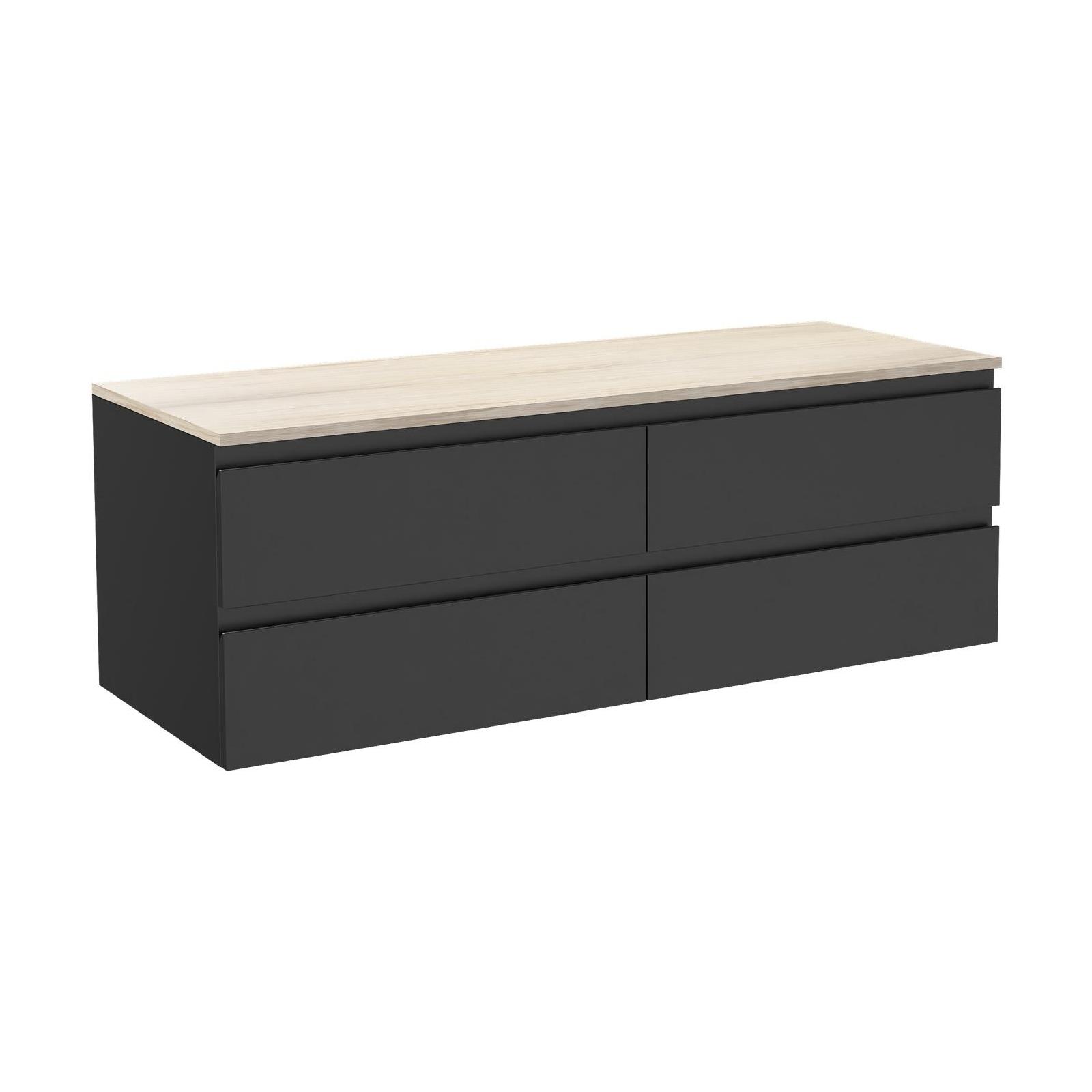 Meuble double vasque noir carbone 120 cm