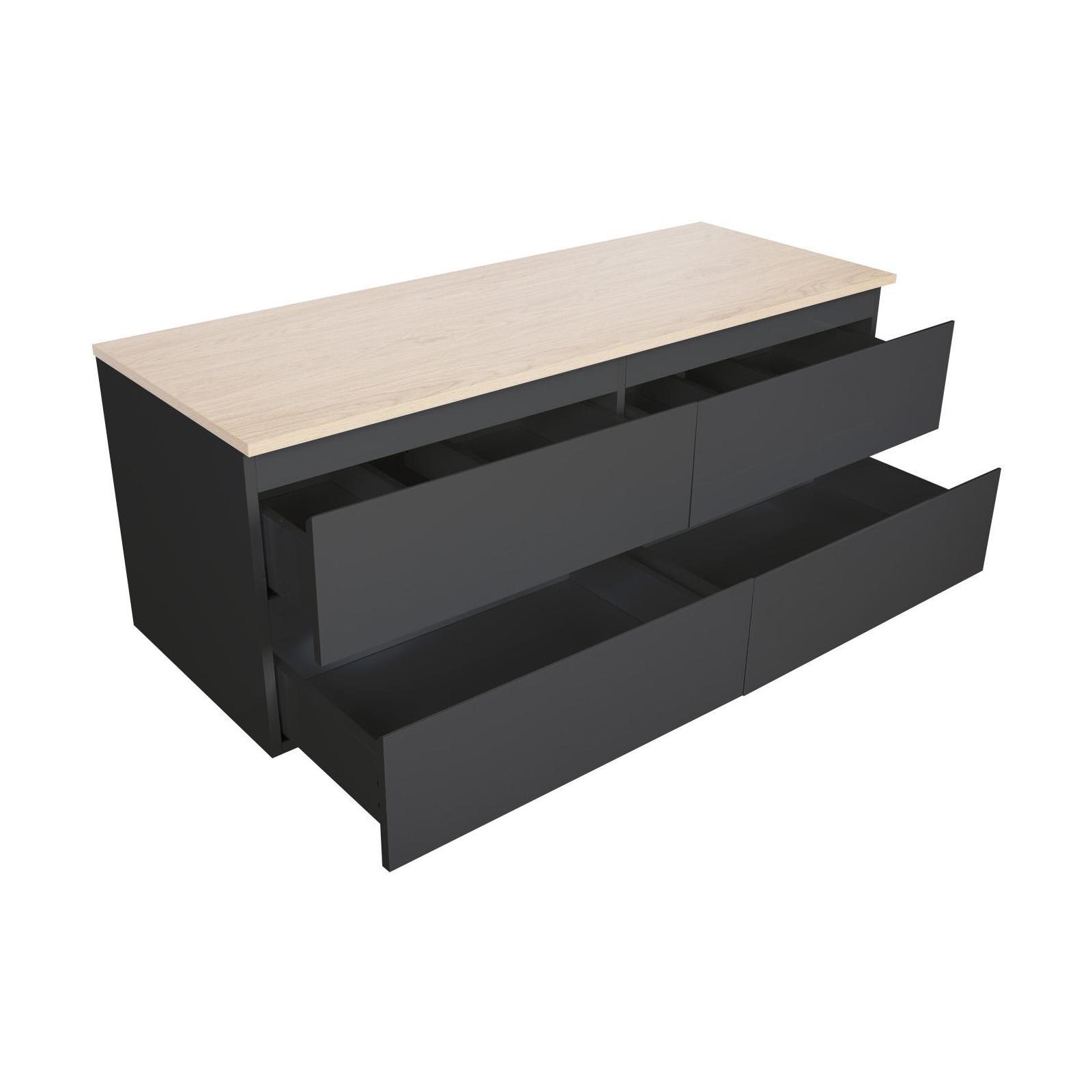 Meuble double vasque noir carbone 120 cm
