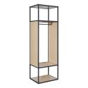 Portant vêtements bois et métal noir L60  x H184,5 cm OSLO