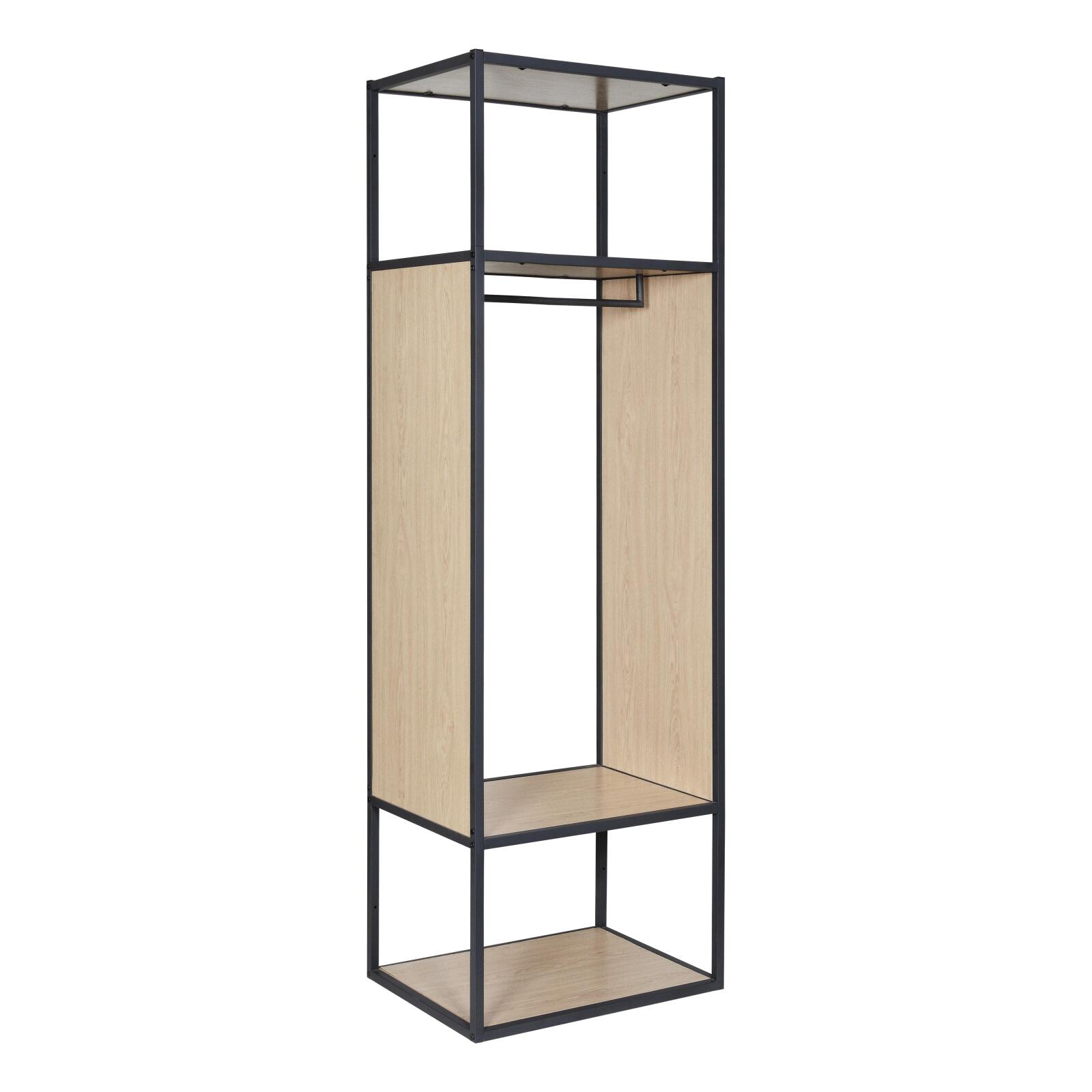 Portant vêtements bois et métal noir L60  x H184,5 cm OSLO