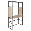 Portant bois et métal noir - bureau intégré L110 x H184,5 cm - OSLO