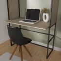 Portant bois et métal noir - bureau intégré L110 x H184,5 cm - OSLO
