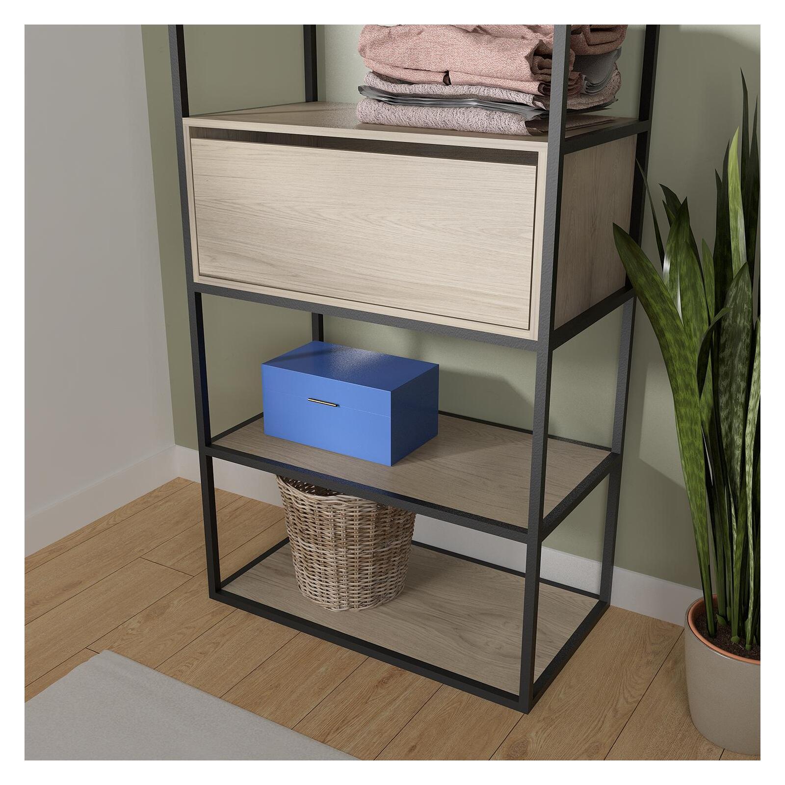 Portants vêtements en bois et métal noir OSLO - Lot de 2