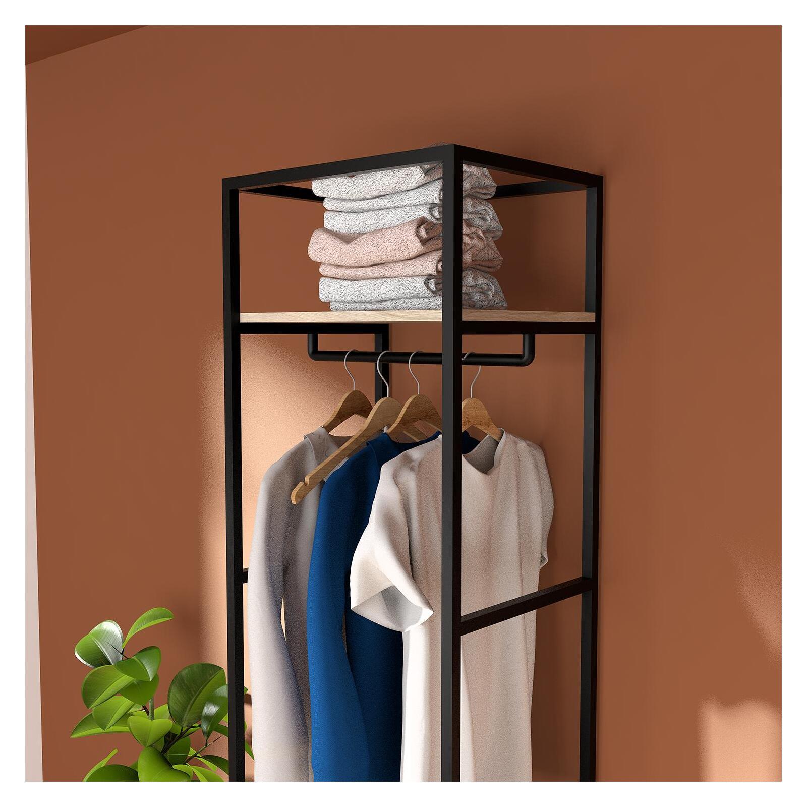 Portant vêtements fermé bois et métal noir L50 x H200 cm JUNE