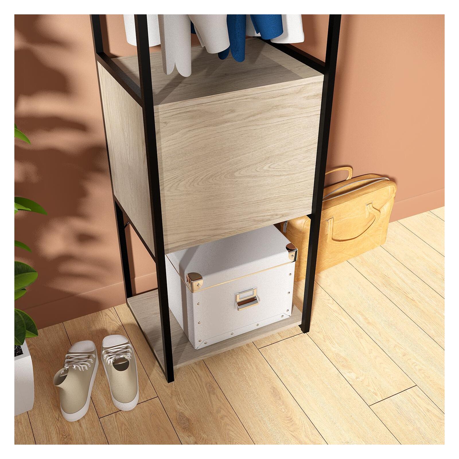 Portant vêtements fermé bois et métal noir L50 x H200 cm JUNE