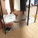 Portants vêtements bois et métal avec module fermé - Lot de 2 - JUNE