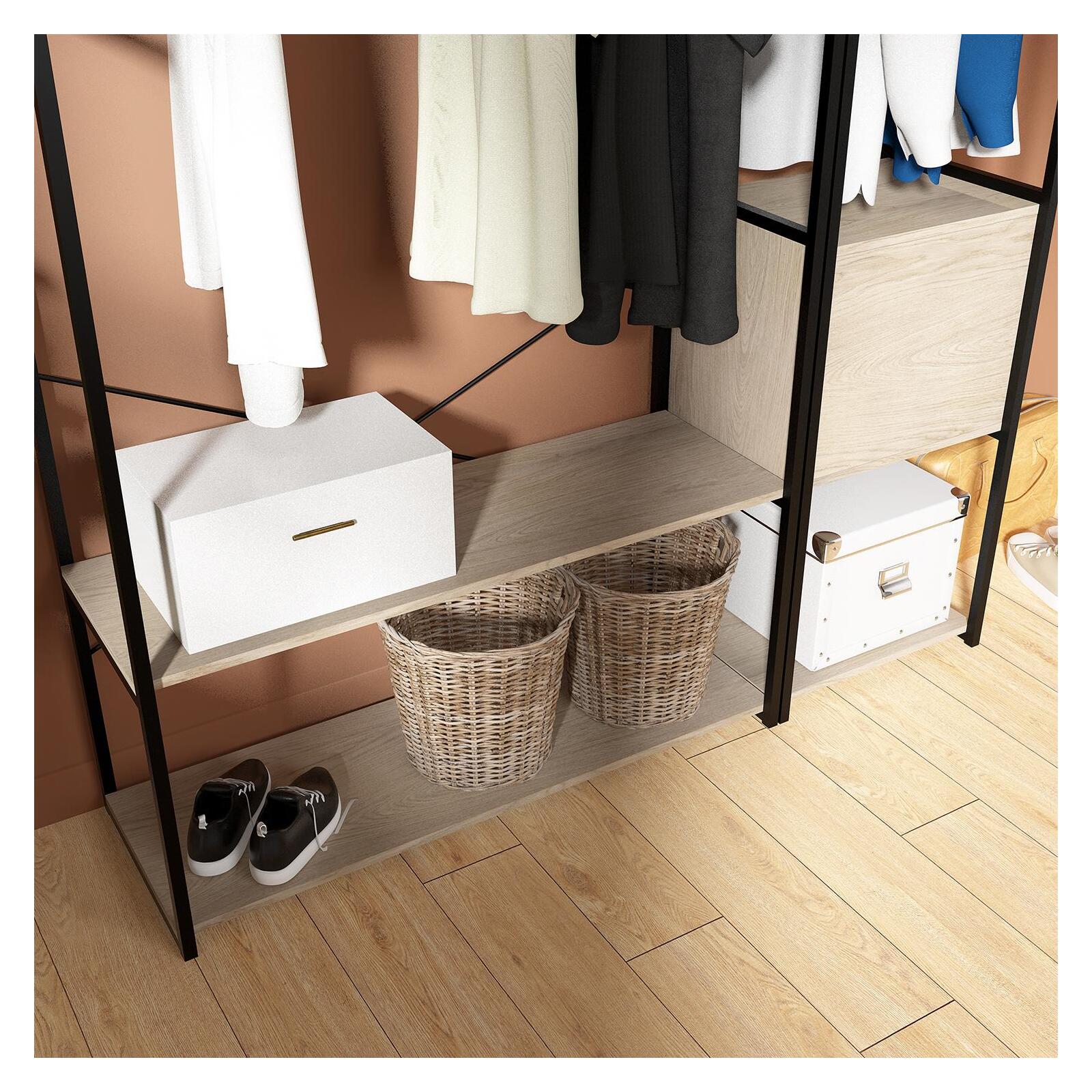 Portants vêtements bois et métal avec module fermé - Lot de 2 - JUNE