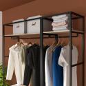 Portants vêtements bois et métal avec module fermé - Lot de 2 - JUNE