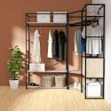 Portants vêtements bois et  métal avec module fermé - Lot de 3 - JUNE