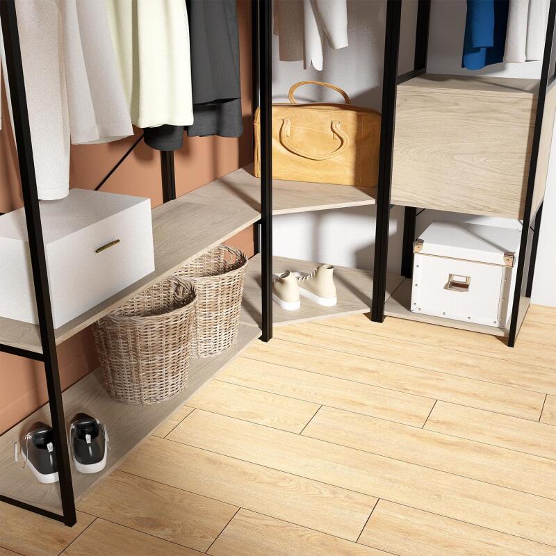 Portants vêtements bois et métal avec module fermé - Lot de 3 - JUNE