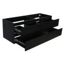 Ensemble meuble double vasque noir carbone 120 cm + 2 vasques + 2 robinets + 2 miroirs + colonne