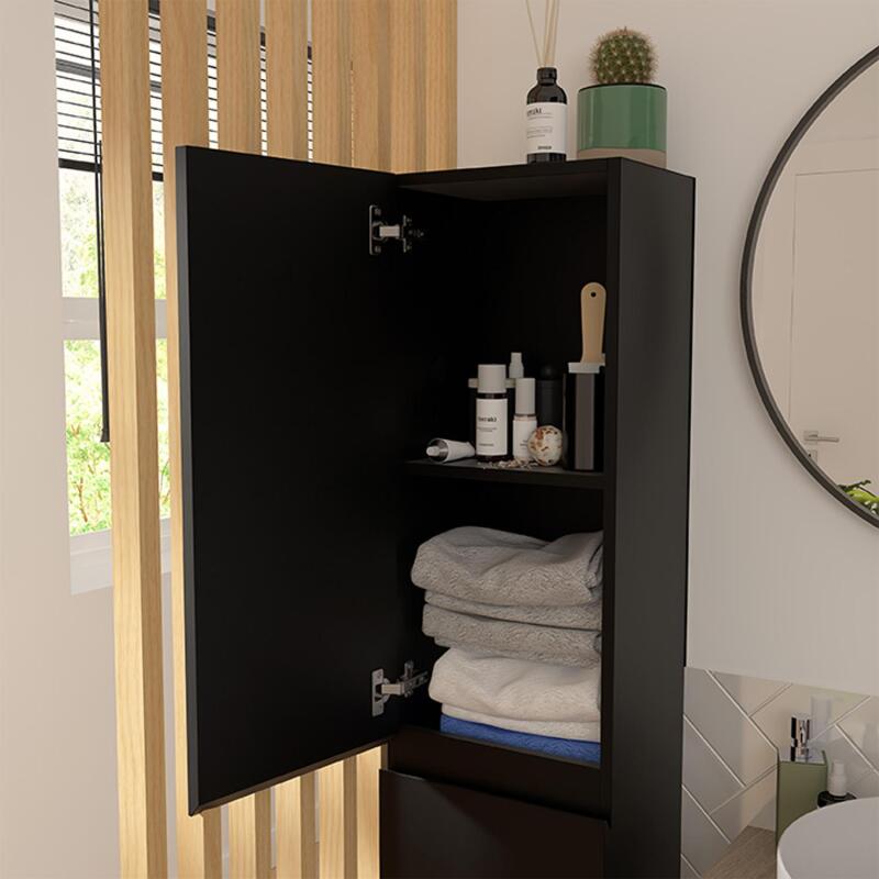 Ensemble meuble double vasque noir carbone 120 cm + 2 vasques + 2 robinets + 2 miroirs + colonne