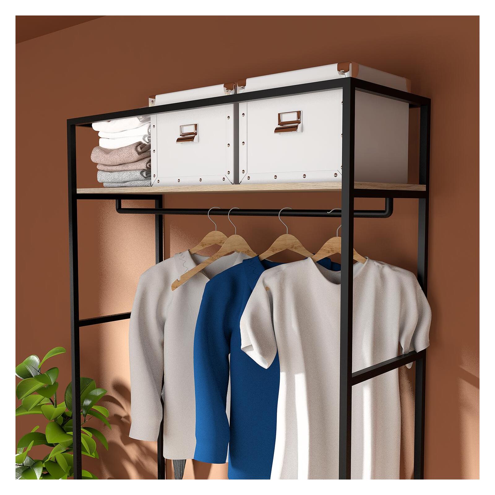 Portant d'entrée en bois et métal noir L110 x H200 cm JUNE