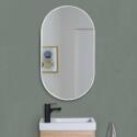Miroir ovale en métal blanc 40 x 70 cm