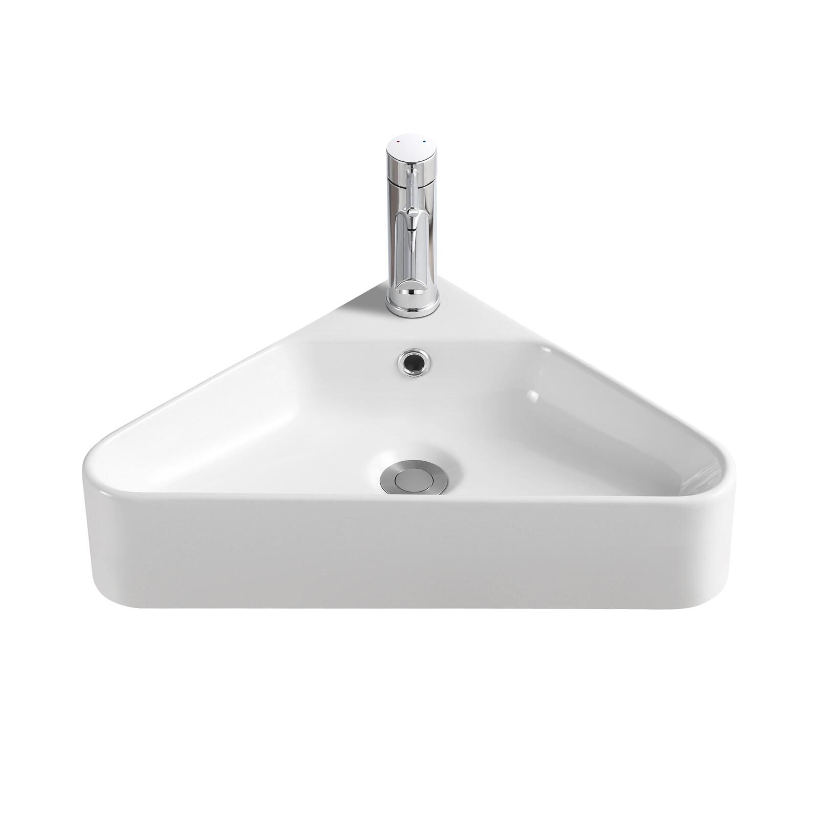 Vasque d'angle à poser en céramique blanche 42,5 cm MARGAUX Vasque d'angle à poser en céramique blanche 42,5 cm MARGAUX