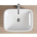 Vasque en céramique blanche rectangulaire 48 x 37 cm LEO