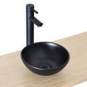 Vasque ronde à poser en céramique noir mat 26cm