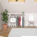 Portant vêtements bois et métal blanc penderie et étagères L100 x H85 cm