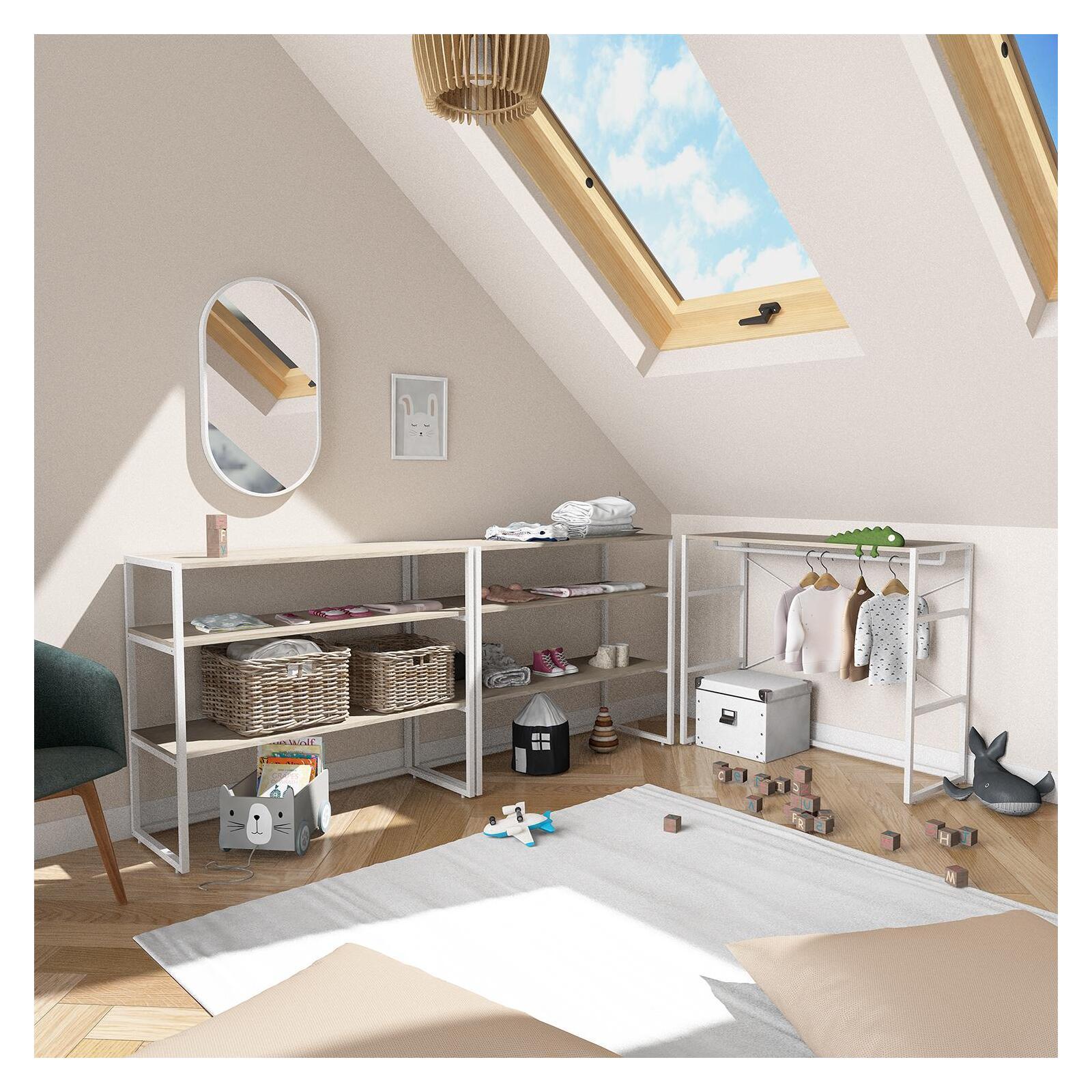 Portants vêtements sous combles modulables - Lot de 3 Portants vêtements sous combles modulables - Lot de 3