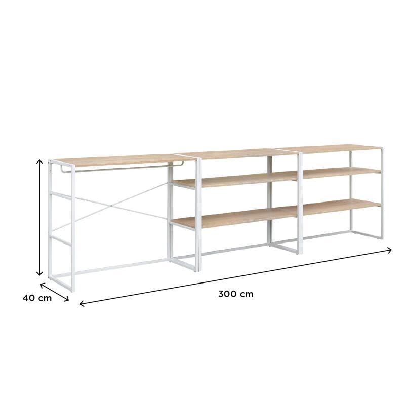 Portants vêtements sous combles modulables - Lot de 3
