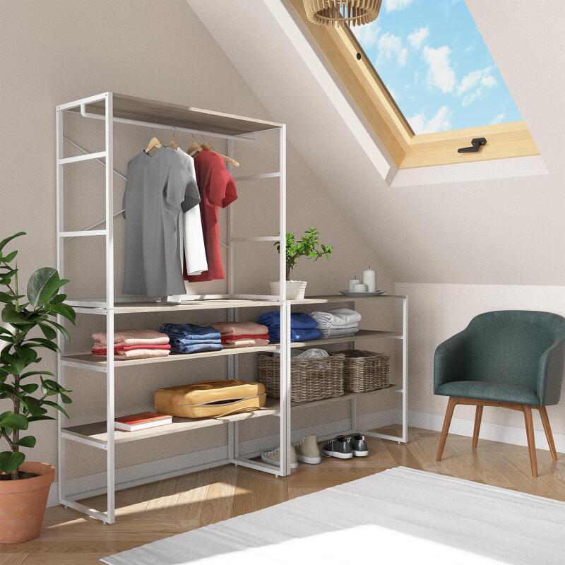 Portants vêtements sous combles modulables - Lot de 3