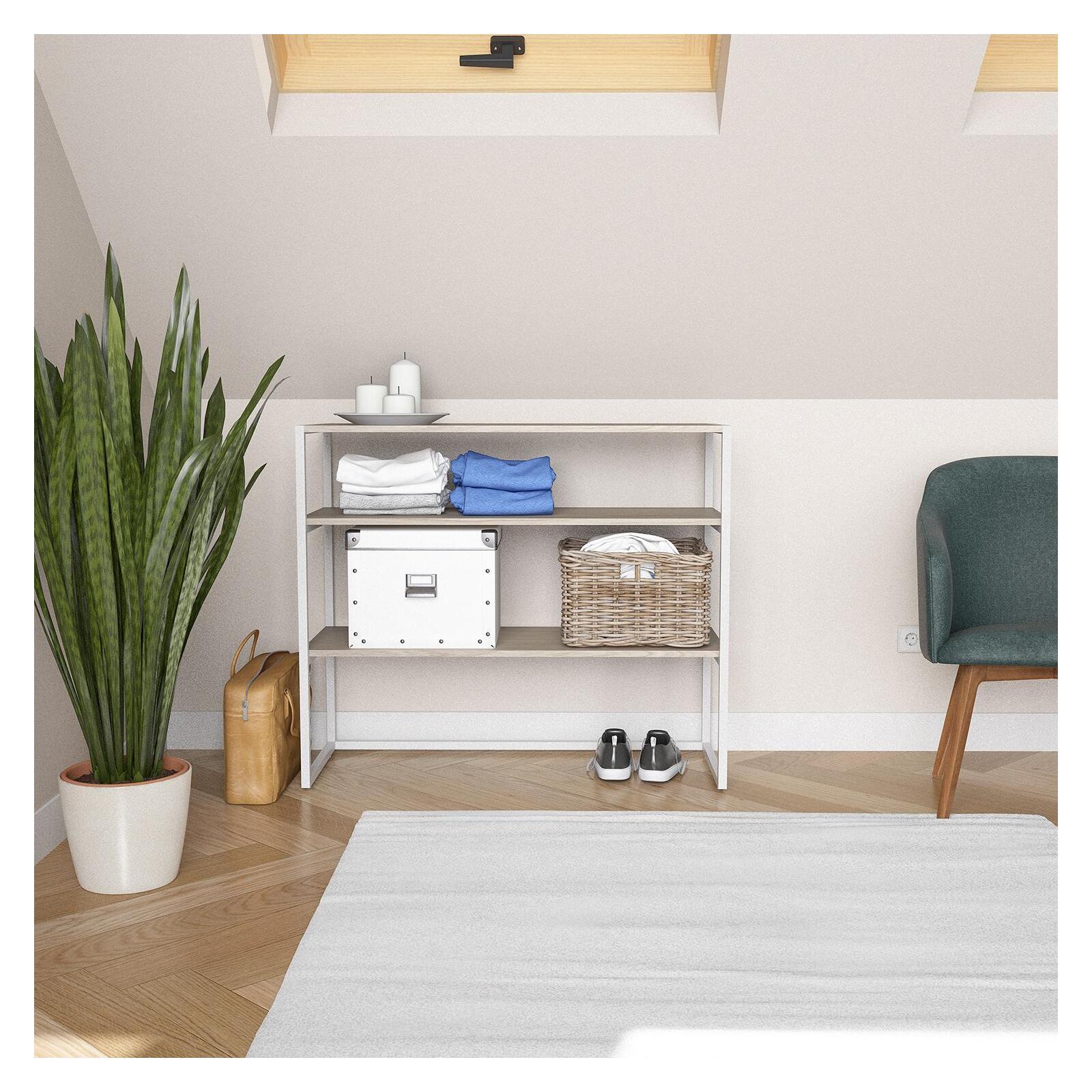 Portant vêtements sous combles étagères L100 x H85 cm