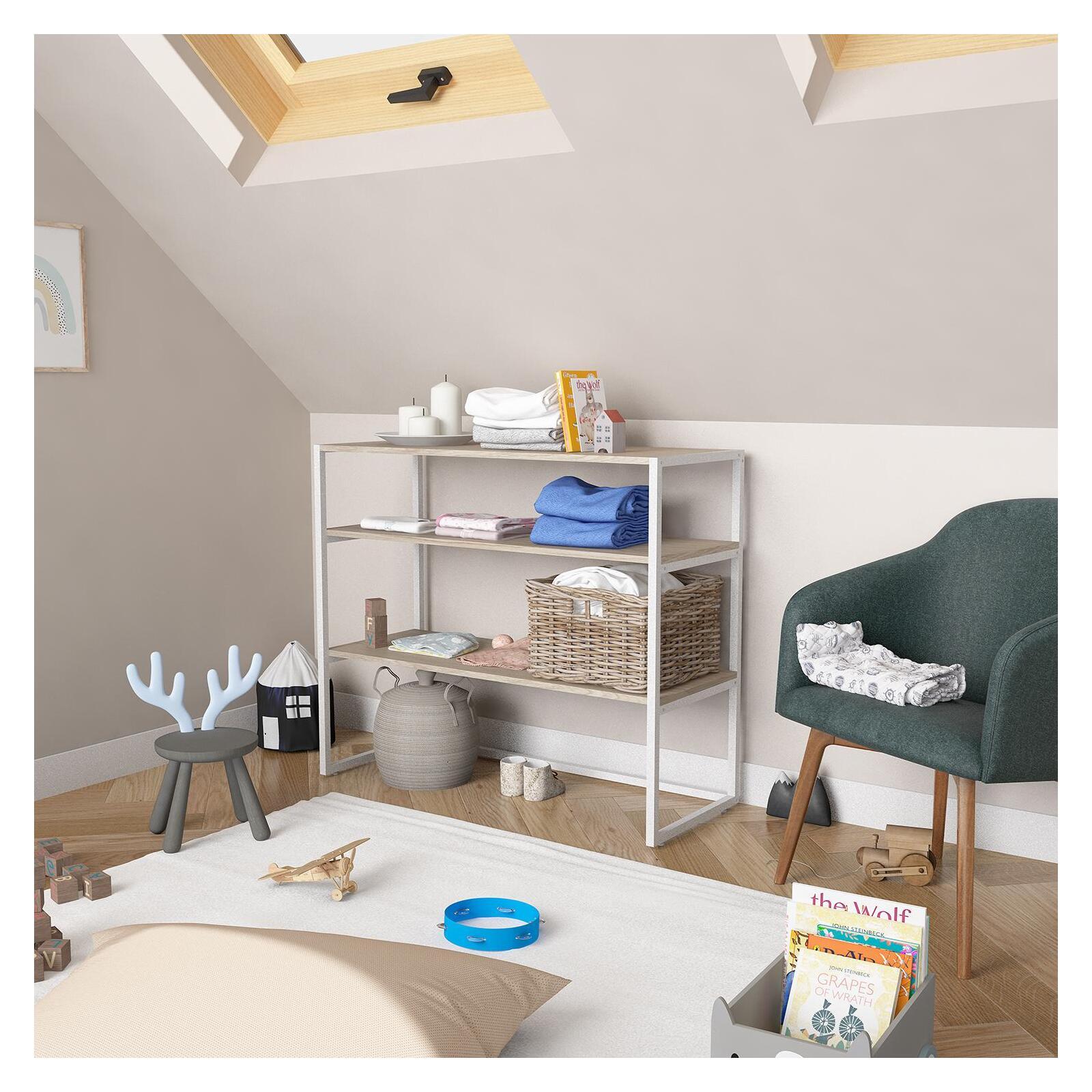 Portant vêtements sous combles étagères L100 x H85 cm