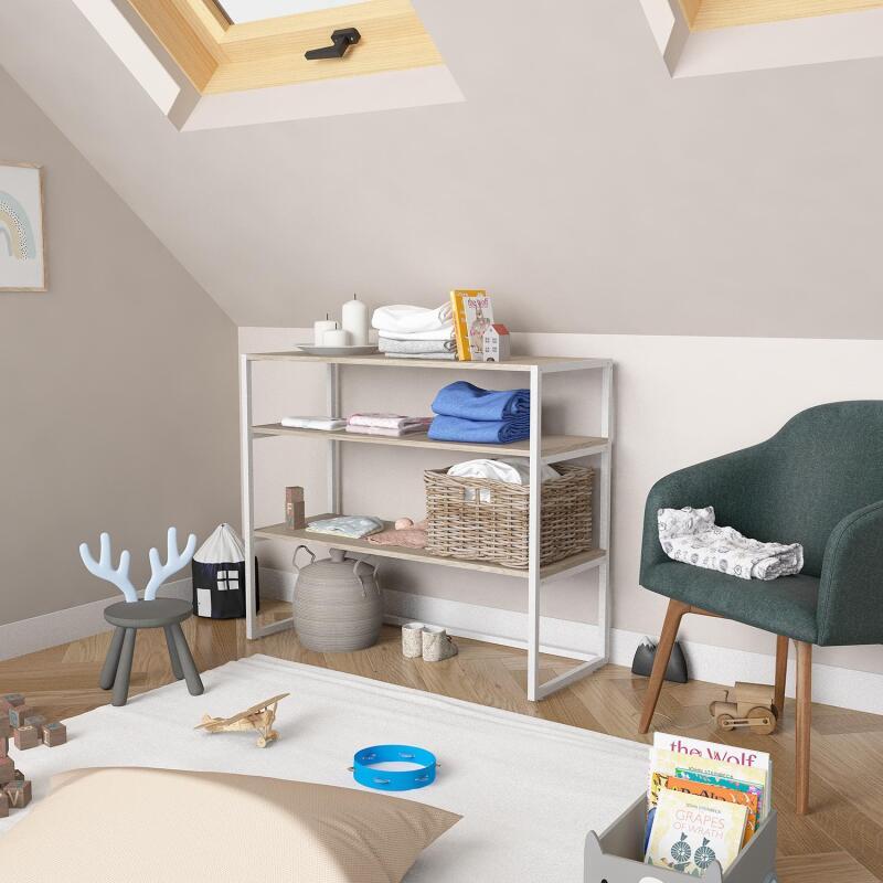 Portant vêtements sous combles étagères L100 x H85 cm