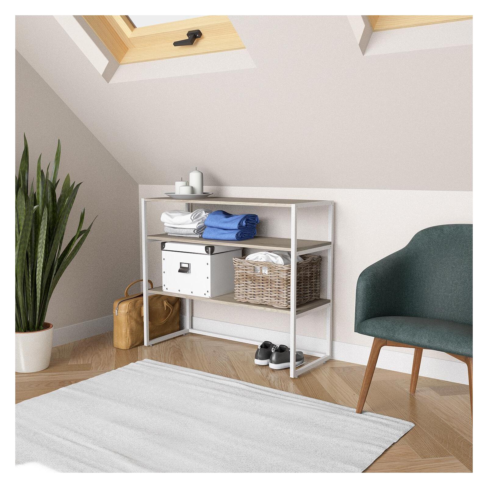 Portant vêtements sous combles étagères L100 x H85 cm