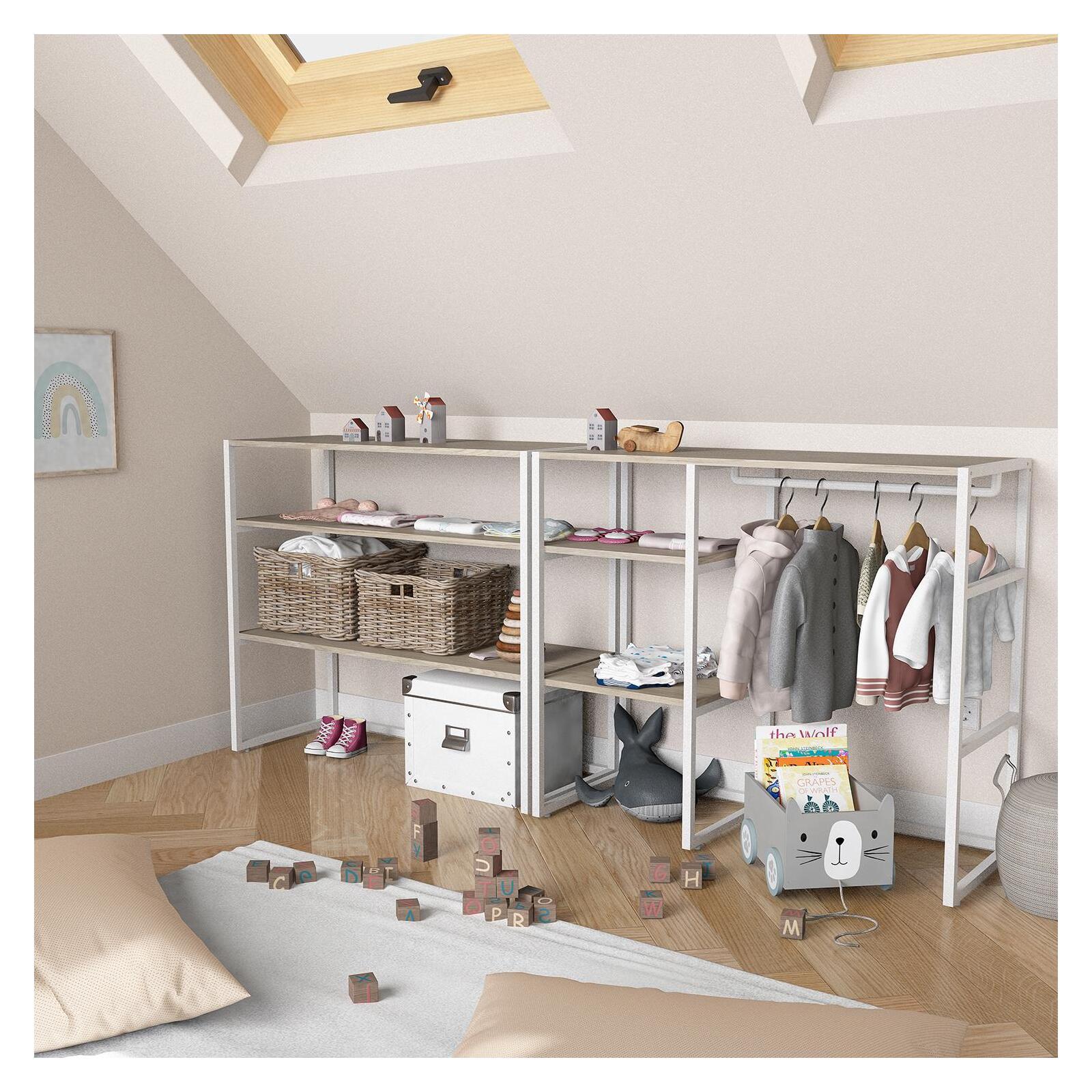 Portants vêtements sous combles modulables - Lot de 2