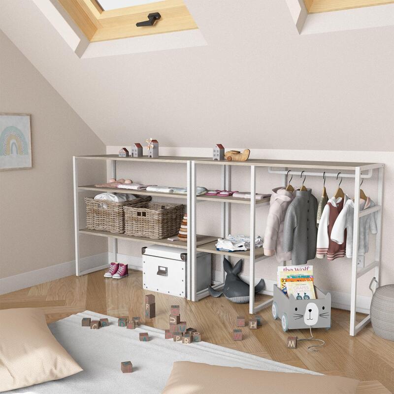 Portants vêtements sous combles modulables - Lot de 2