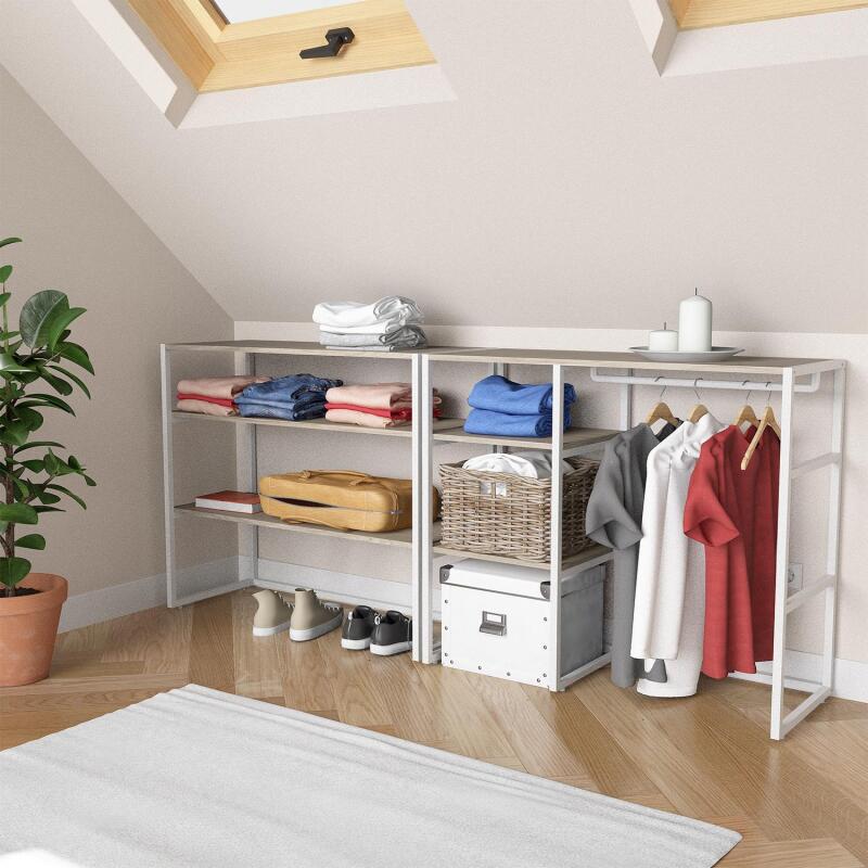 Portants vêtements sous combles modulables - Lot de 2
