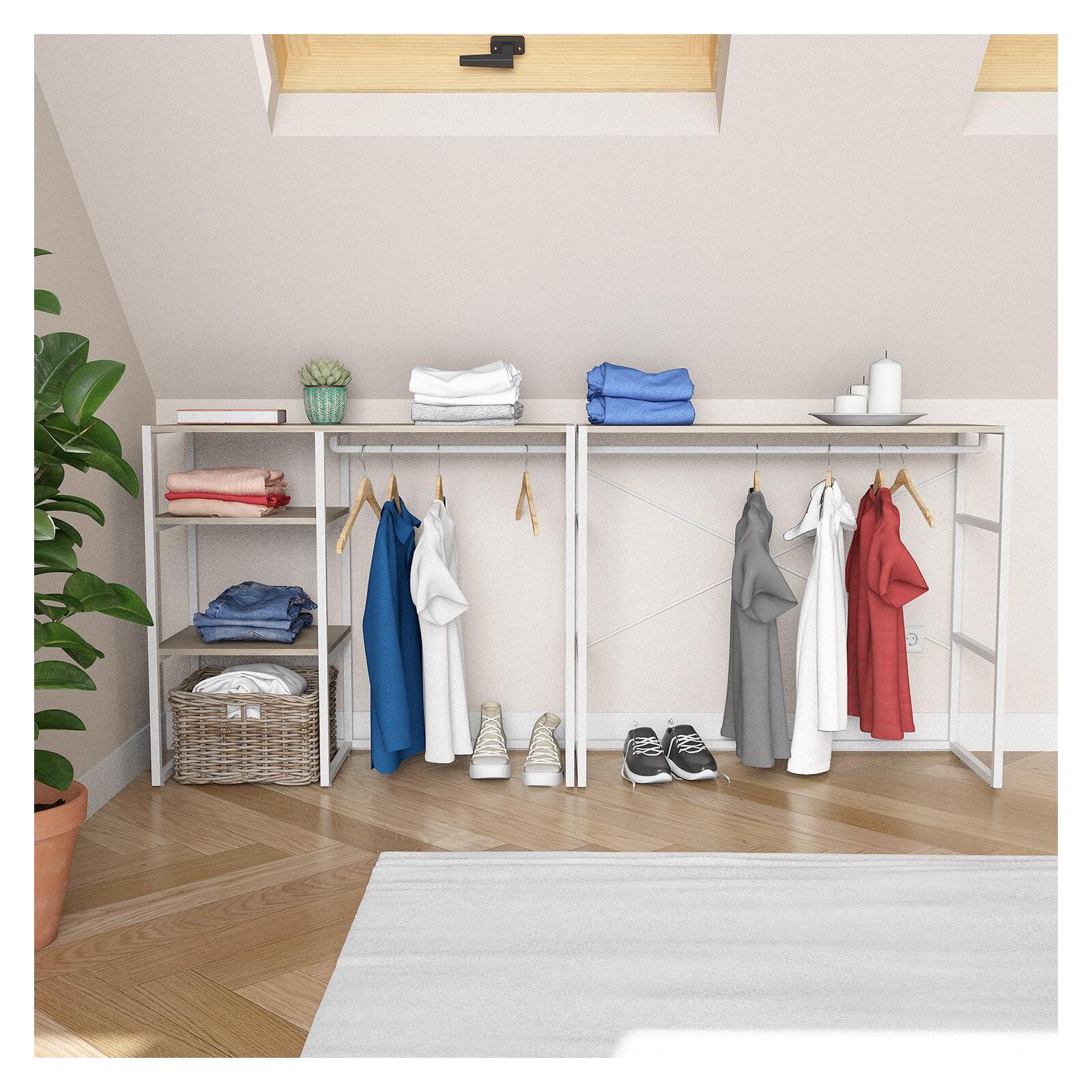 Portants vêtements sous combles modulables - Lot de 2