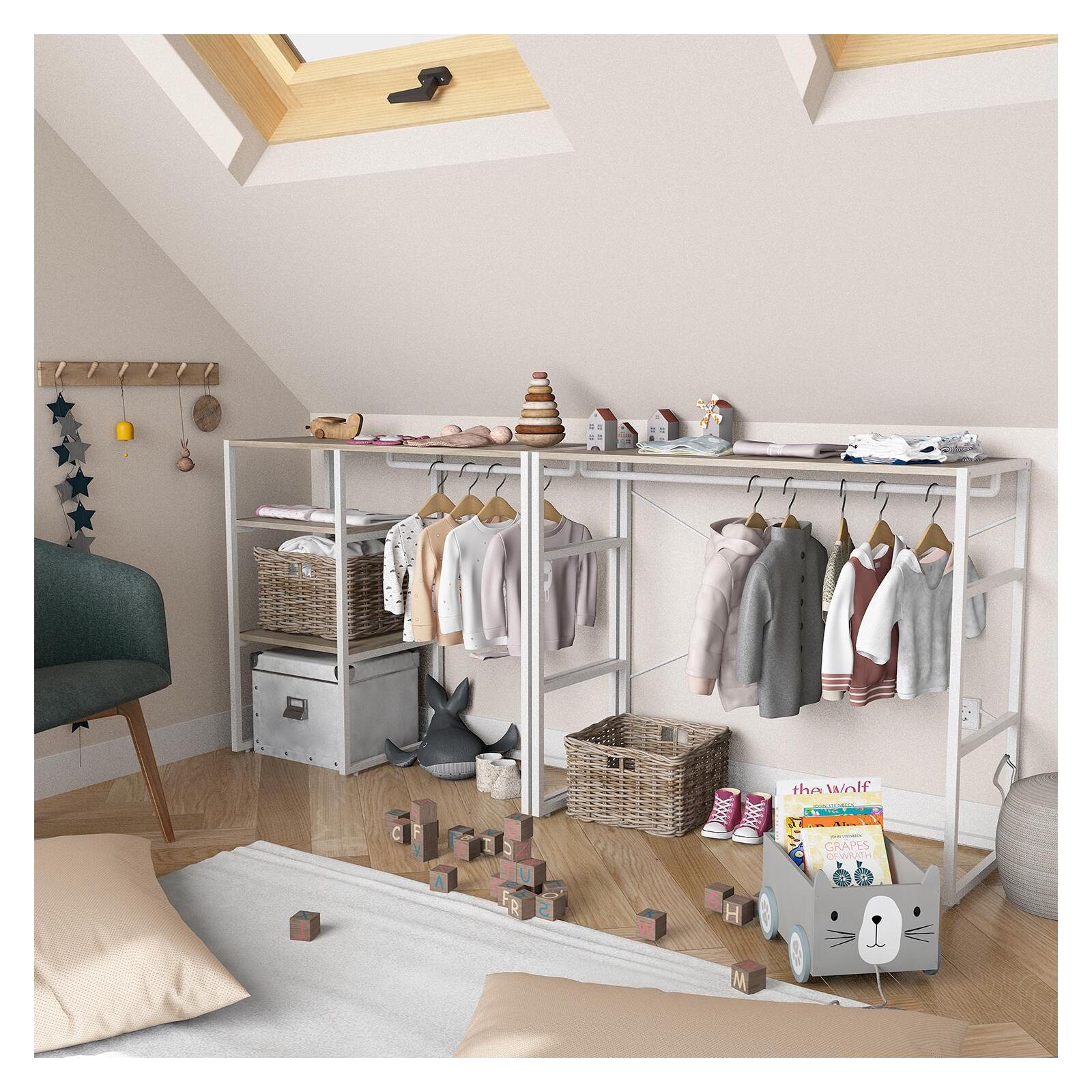 Portants vêtements sous combles modulables - Lot de 2