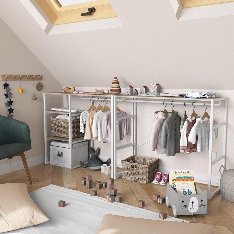 Portants vêtements sous combles modulables - Lot de 2