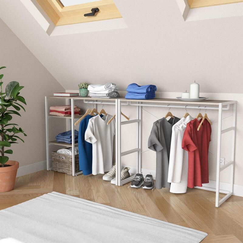 Portants vêtements sous combles modulables - Lot de 2
