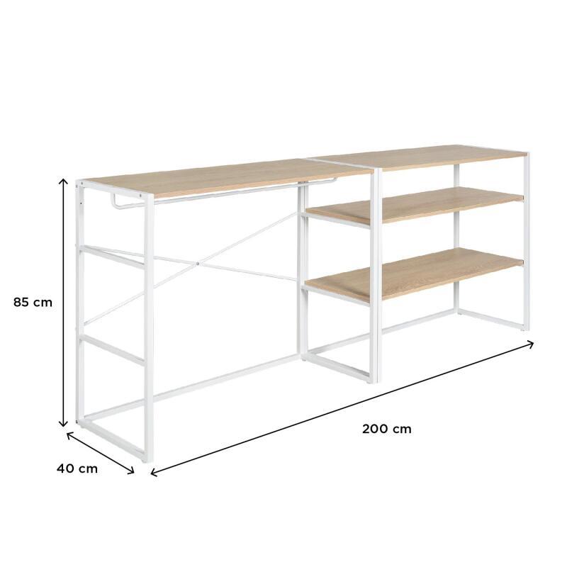 Portants vêtements sous combles bois et métal modulables - Lot de 2