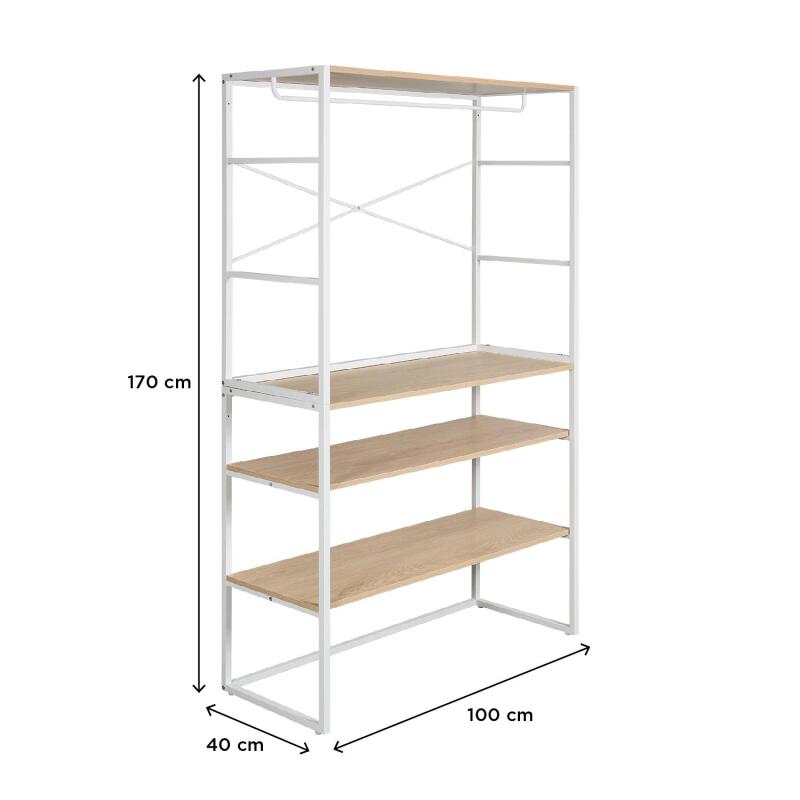 Portants vêtements sous combles bois et métal modulables - Lot de 2