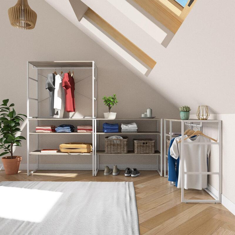 Portants vêtements sous combles modulables - Lot de 4