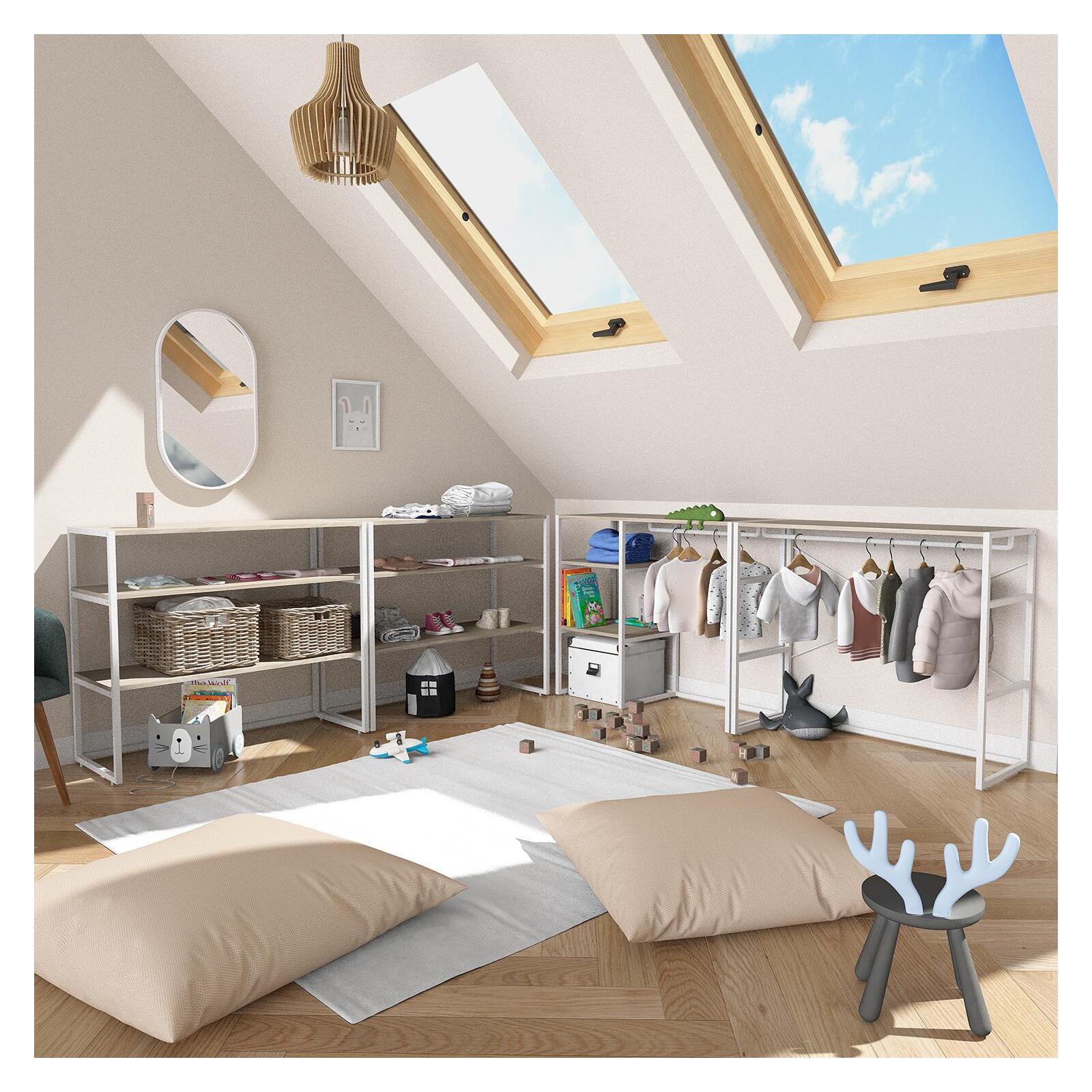 Portants vêtements sous combles modulables - Lot de 4