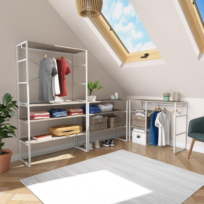 Portants vêtements sous combles modulables - Lot de 4