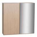 Armoire de toilette 60cm décor chêne porte + miroir