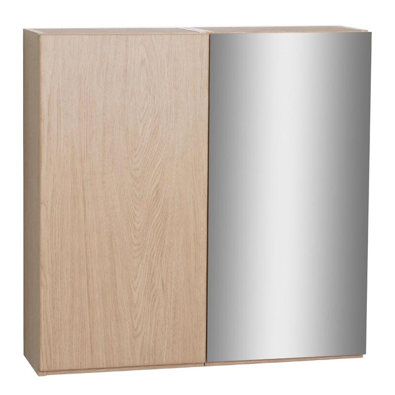 Armoire de toilette 60cm décor chêne porte + miroir