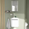 Ensemble lave-mains angle blanc vblanche + robinet  + miroir